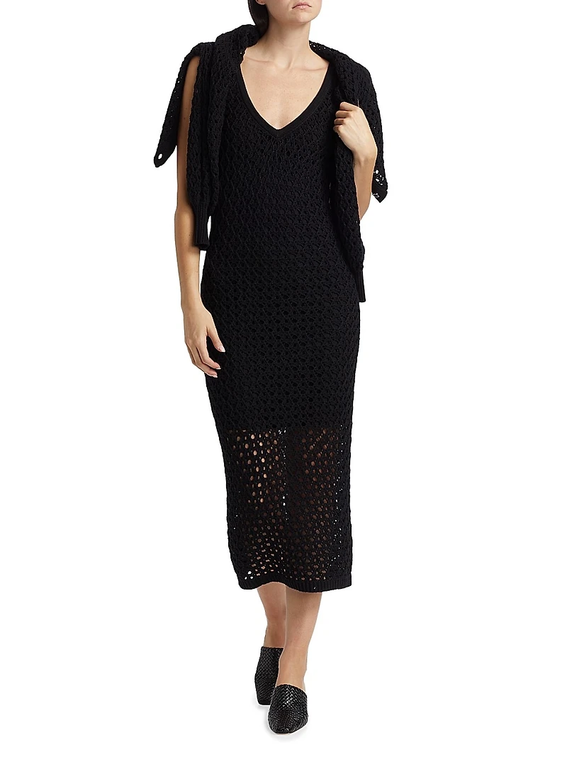 Kayla Crocheted Cotton Midi-Dress