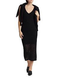 Kayla Crocheted Cotton Midi-Dress