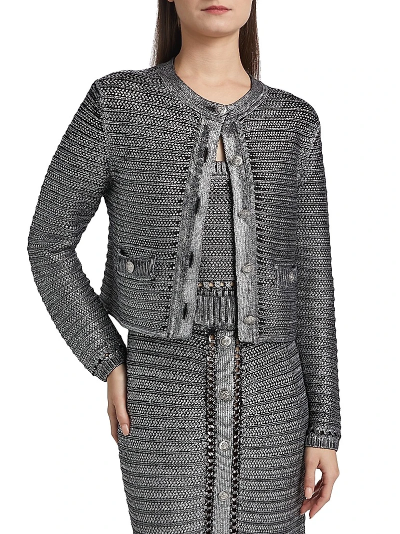 Cecilia Metallic Cotton Knit Jacket