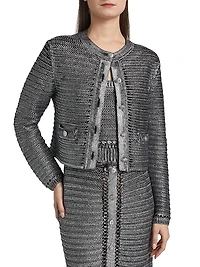 Cecilia Metallic Cotton Knit Jacket