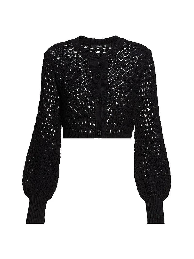 Tori Crocheted Cotton Cardigan