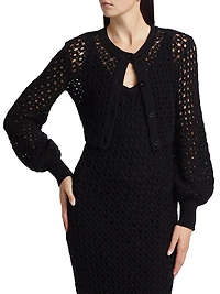 Tori Crocheted Cotton Cardigan