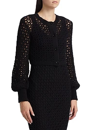 Tori Crocheted Cotton Cardigan