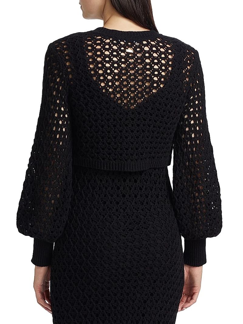 Tori Crocheted Cotton Cardigan