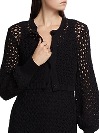 Tori Crocheted Cotton Cardigan