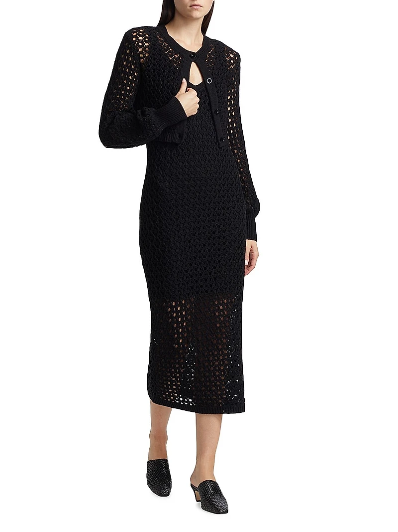 Tori Crocheted Cotton Cardigan