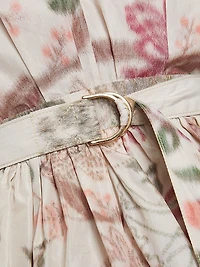 Belted Floral Puff Sleeve Top