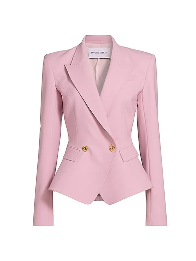 Peplum Double-Breasted Blazer