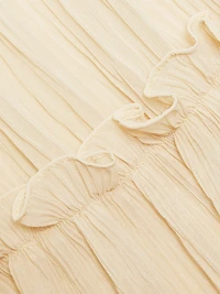 Pleated Crinkle Chiffon Maxi Dress