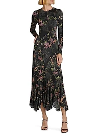 Diagonal-Seamed Jersey Midi-Dress