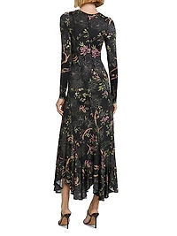 Diagonal-Seamed Jersey Midi-Dress