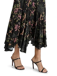 Diagonal-Seamed Jersey Midi-Dress