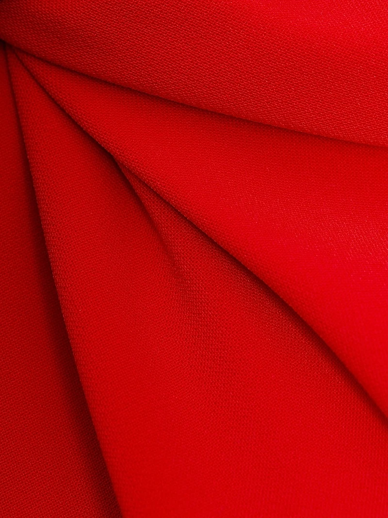 Twist-Neck Keyhole A-Line Midi Dress