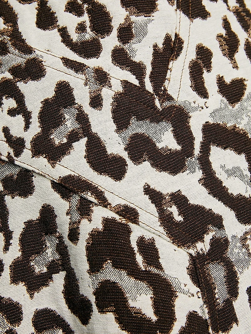 Leopard Jacquard Fit & Flare Dress