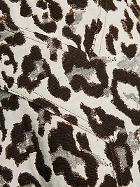 Leopard Jacquard Fit & Flare Dress