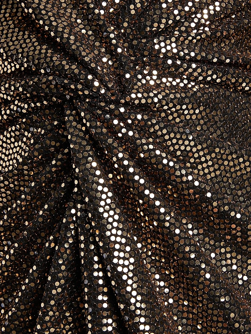 Twist-Front Embellished Jersey Midi-Dress