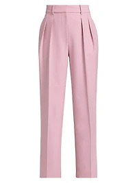 Pleat Front Cropped Pants