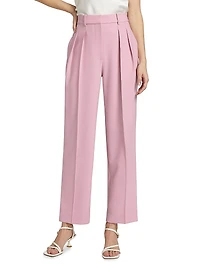Pleat Front Cropped Pants
