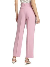 Pleat Front Cropped Pants