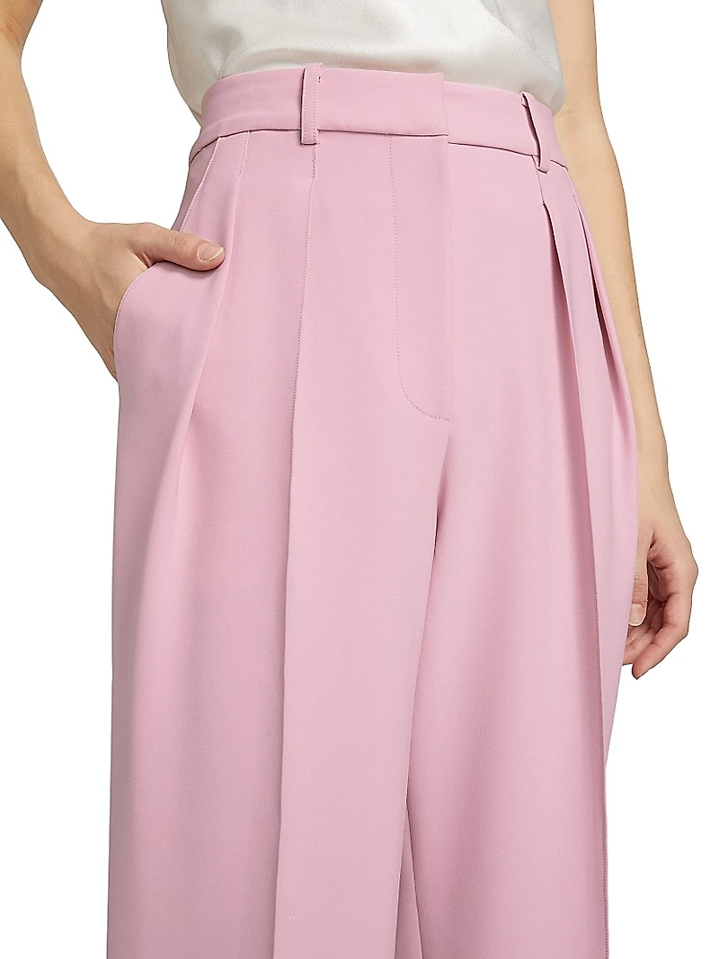 Pleat Front Cropped Pants