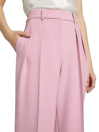 Pleat Front Cropped Pants