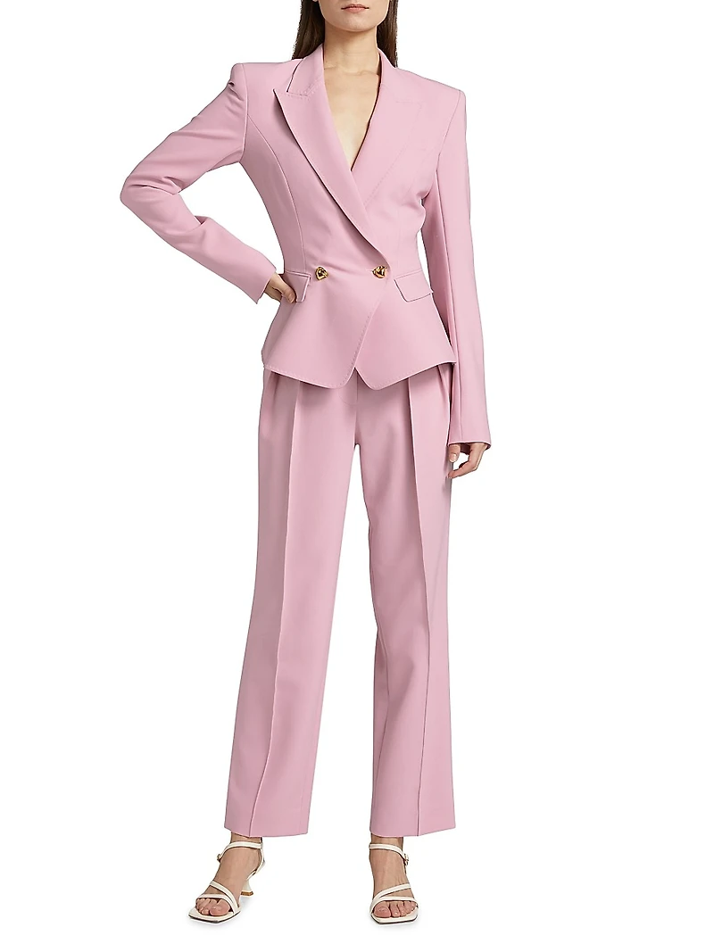 Pleat Front Cropped Pants