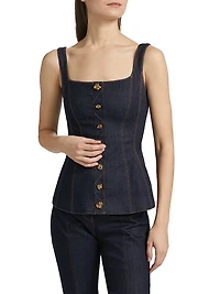 Corset Seam Denim Tank