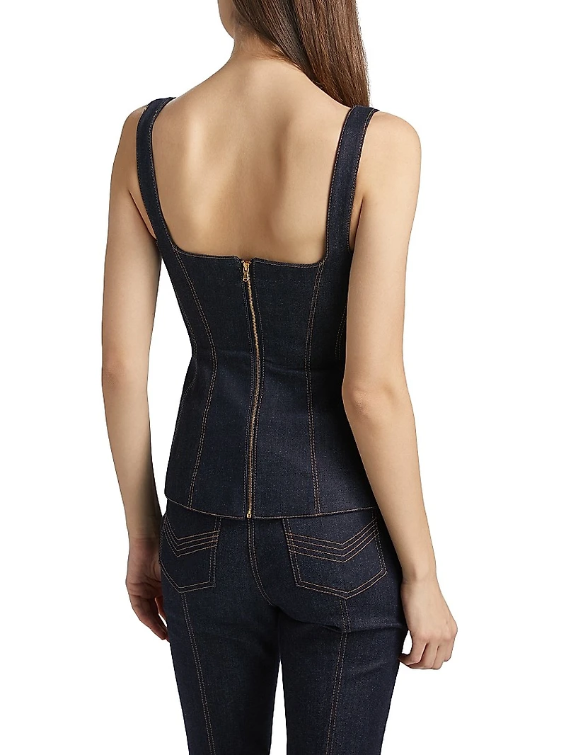 Corset Seam Denim Tank