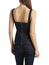 Corset Seam Denim Tank