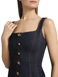 Corset Seam Denim Tank