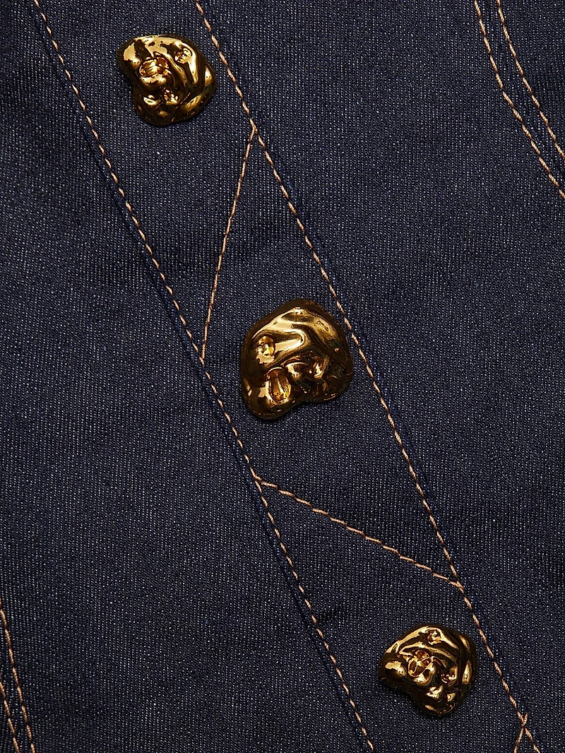 Corset Seam Denim Tank