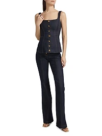 Corset Seam Denim Tank