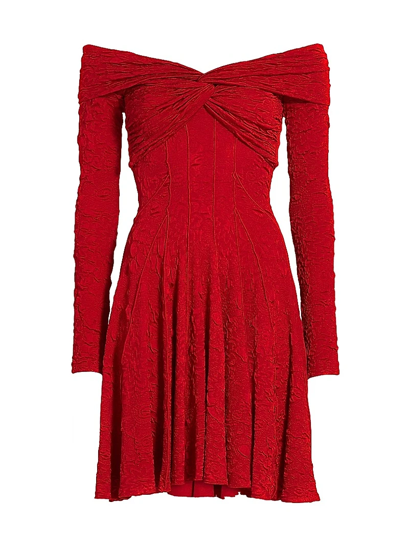 Textured Off-the-Shoulder Minidress
