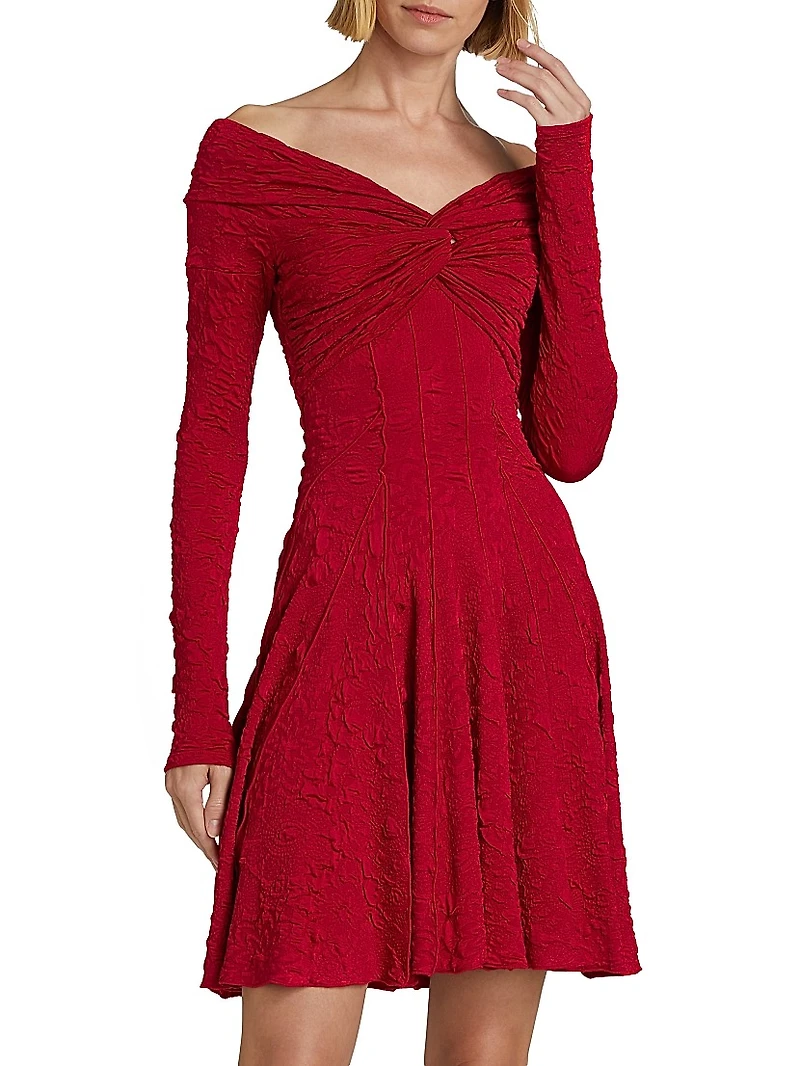 Textured Off-the-Shoulder Minidress