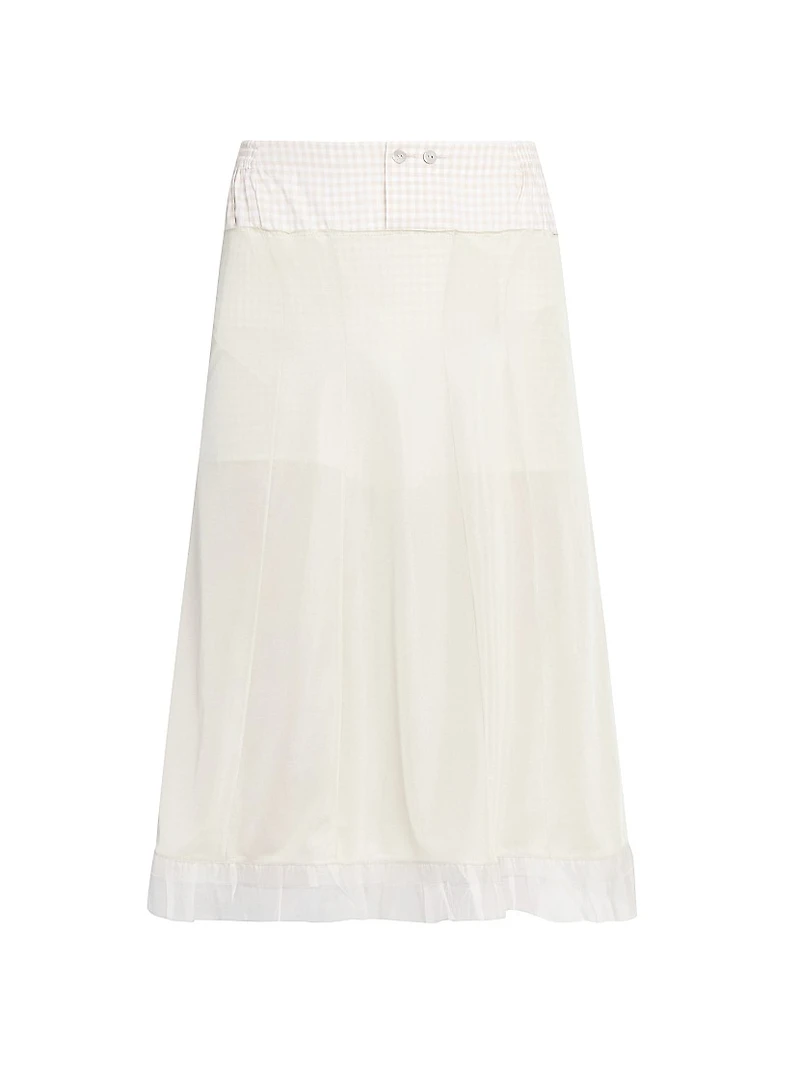 Layered Check Midi-Skirt