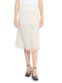 Layered Check Midi-Skirt