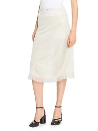 Layered Check Midi-Skirt