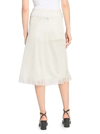 Layered Check Midi-Skirt