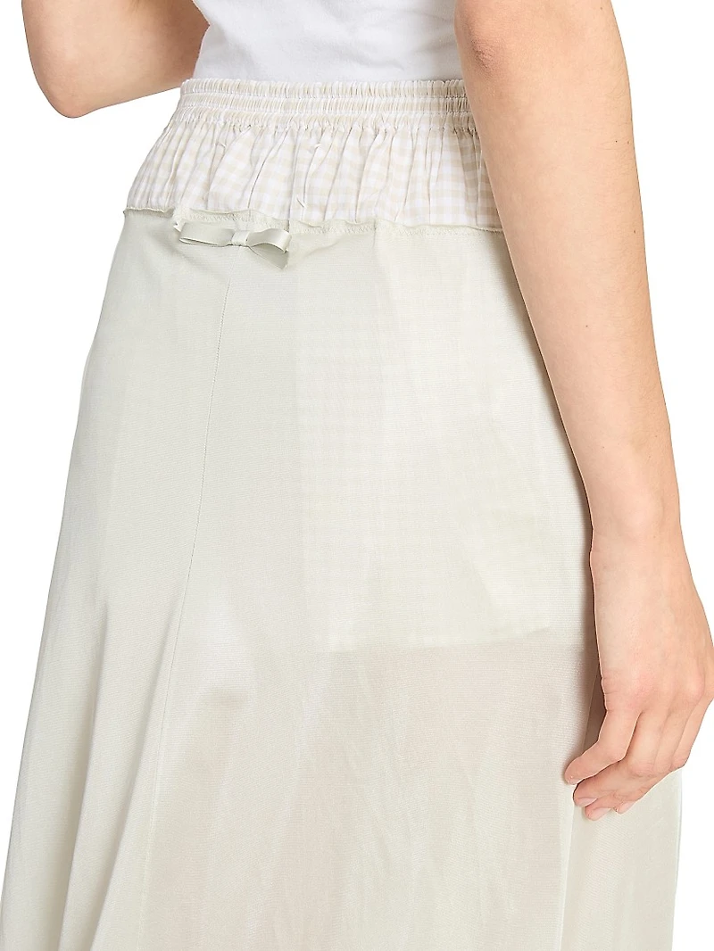 Layered Check Midi-Skirt