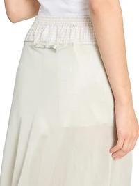 Layered Check Midi-Skirt