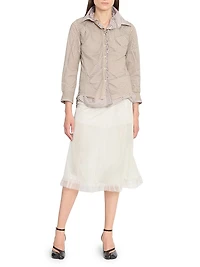 Layered Check Midi-Skirt