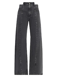 Cut-Out Wide-Leg Jeans