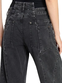 Cut-Out Wide-Leg Jeans