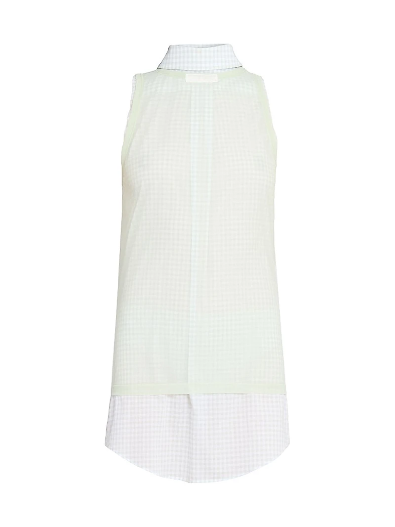 Layered Check Sleeveless Top