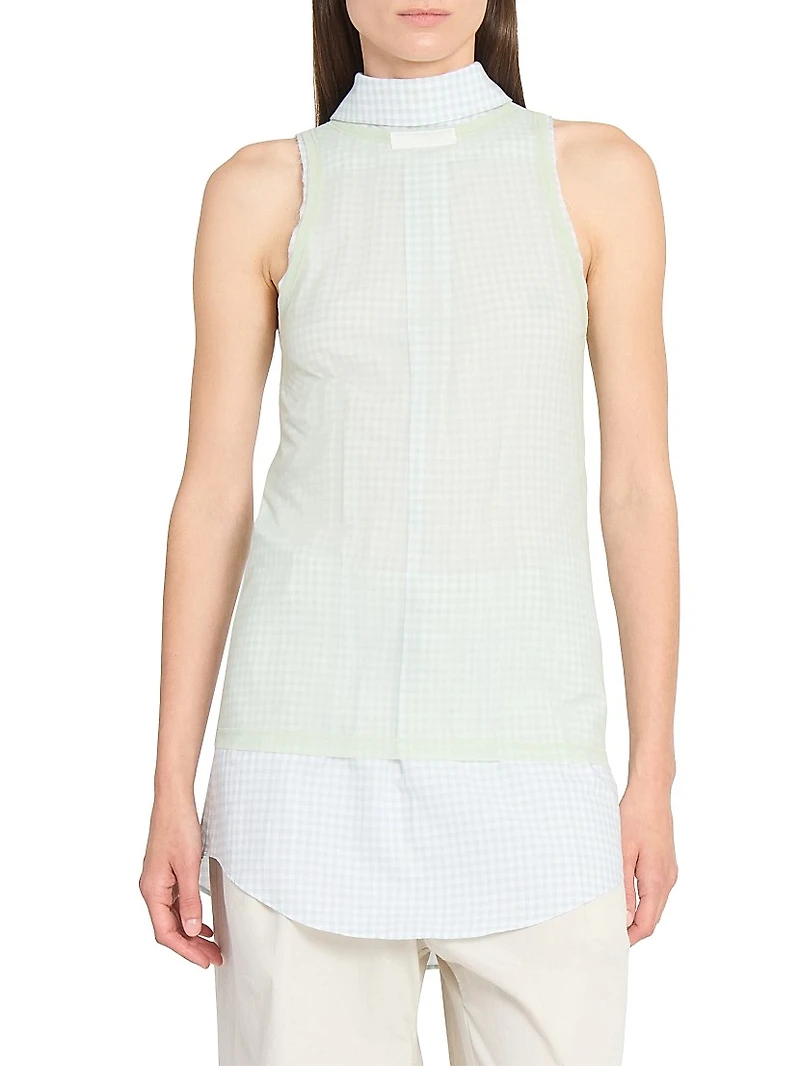 Layered Check Sleeveless Top