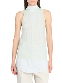 Layered Check Sleeveless Top