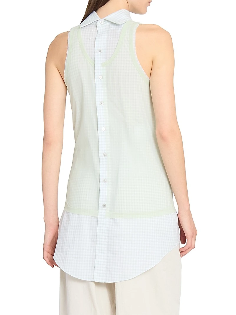 Layered Check Sleeveless Top