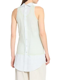 Layered Check Sleeveless Top