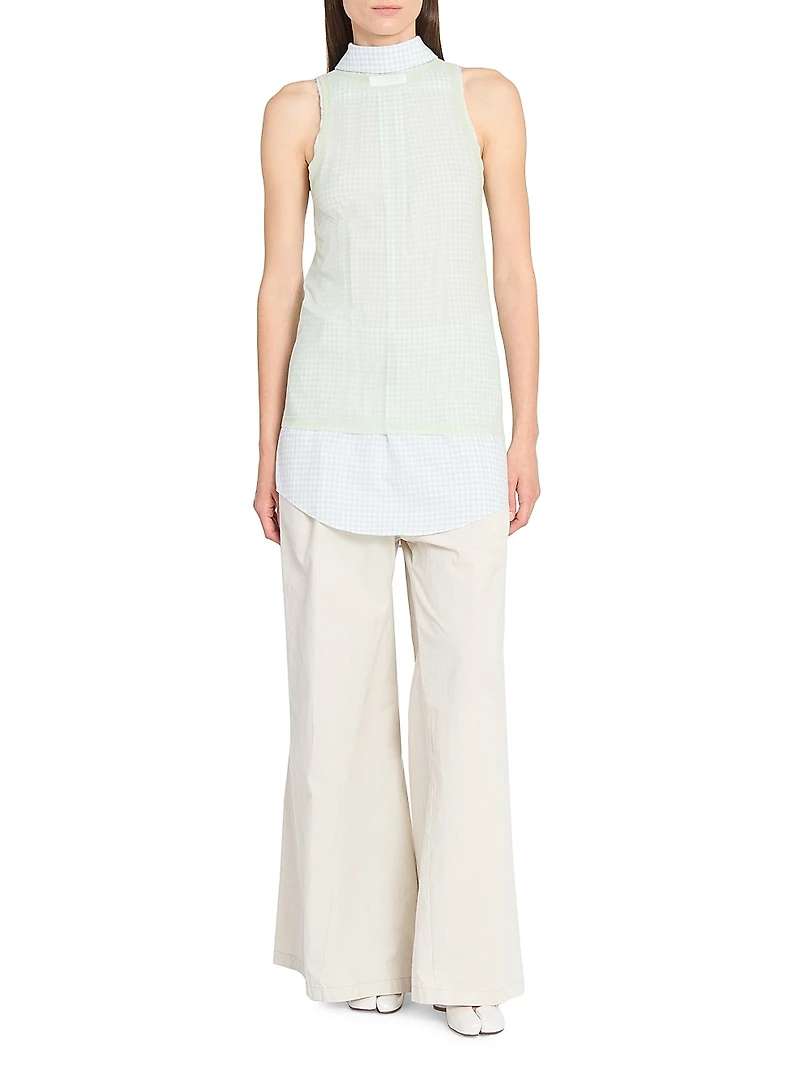 Layered Check Sleeveless Top