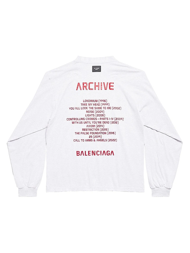 Balenciaga Music Archive Series Connected Long Sleeve T-shirt Medium Fit